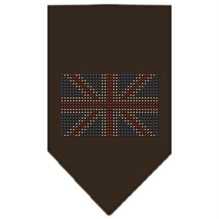 UNCONDITIONAL LOVE British Flag Rhinestone Bandana Cocoa Large UN916284